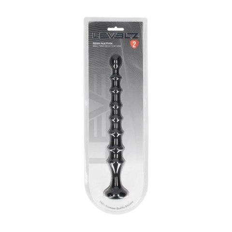 Ribbed Silicone Flared Anal Probe - Black