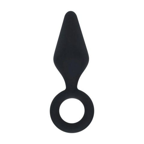 Silicone Anal Plug with Loop - S - Black