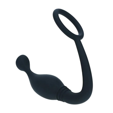 Silicone Cockring with Prostate Stimulator - M - Black
