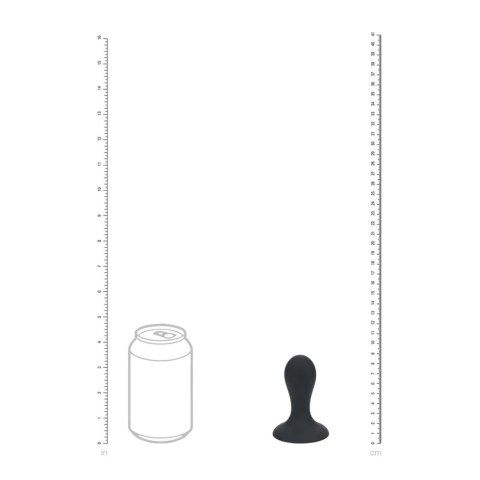 Single Rattle Liquid Silicone Anal Plug - S - Black