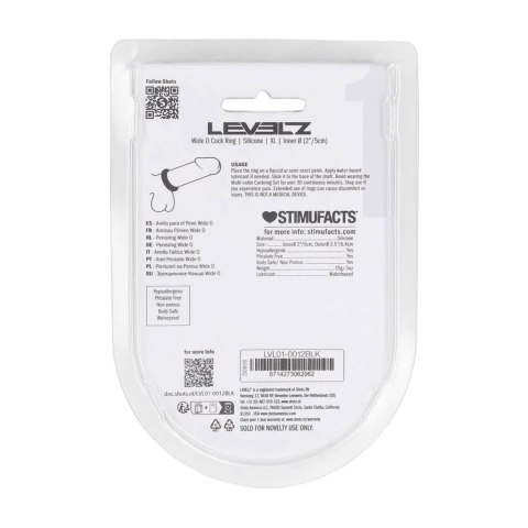 Wide O Silicone Cockring - XL - 50mm - Black