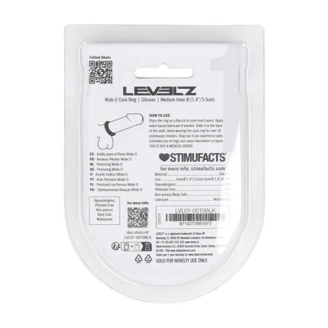 Wide O Silicone Cockring - M - 35mm - Black