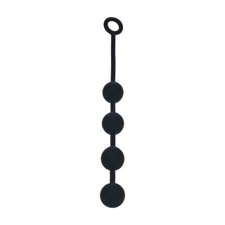 Round Silicone Anal Balls - L - 40mm - Black
