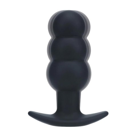 Tri Bulb Vibrating Silicone Anal Plug - Black