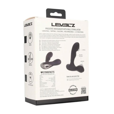 Vibrating and Tapping Silicone Prostate Massager with Ball Stimulator - Black