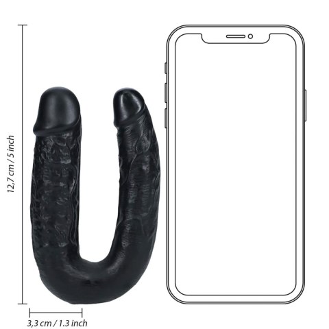 U Shaped Double Dildo 12,7 cm - Black