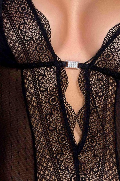 Bielizna-CLARISSE CORSET black L/XL - Casmir