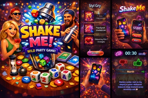 Shake Me gra imprezowa Android ekran startowy