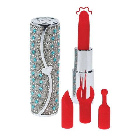 Tiffany - Lipstick Vibrator with 4 Attachments - Blue