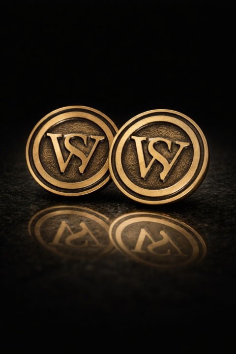 Metalowa przypinka SW w stylu gold & black – symbol Sassydian