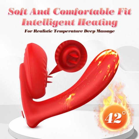 Silicone vibrator 10 vibration modes, Licking, Heating + APP control
