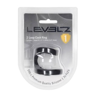 2 Loop Silicone Cockring - Black