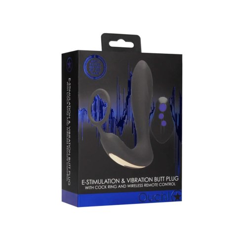 E-stim Vibrating Butt Plug Cockring