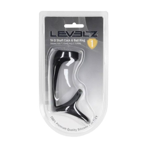 Tri O Silicone Shaft Cock and Ball Ring - Black