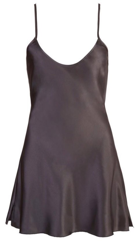 Satin Chemise Black S