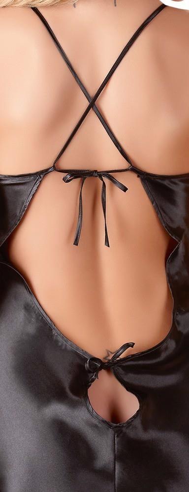 Satin Chemise Black S