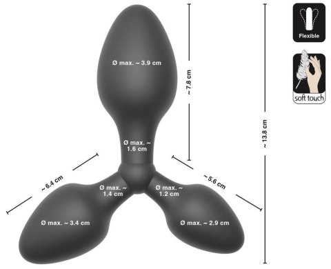 Black Velvets Triple Butt Plug