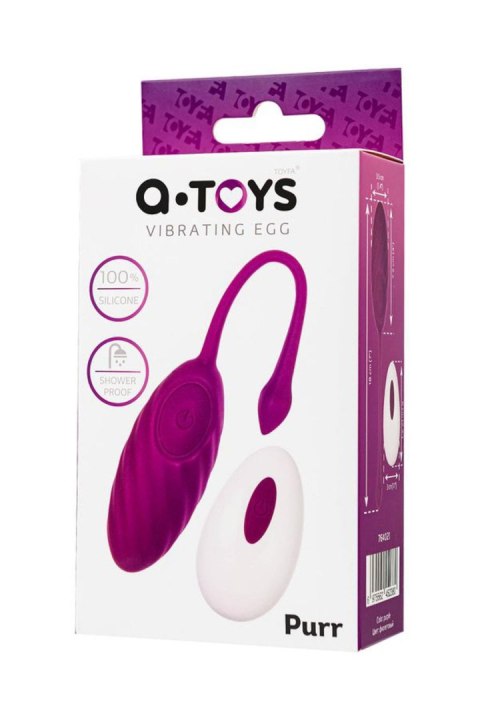 Vibrating egg A-Toys Purr, silicone, purple, 18 cm
