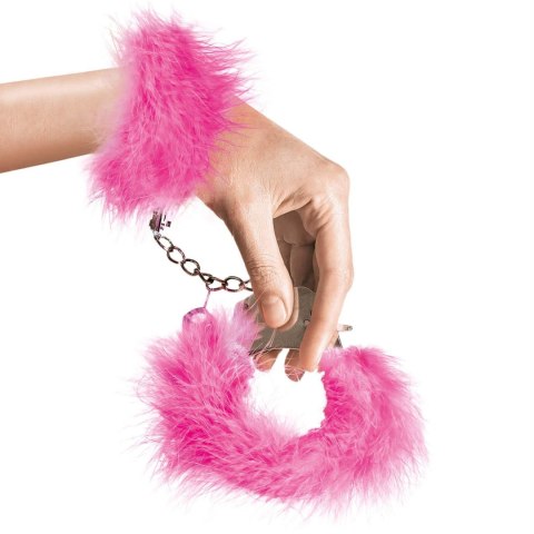 Adrien Lastic Feathered Handcuffs - Playful Couple Accessory with Soft Pink Feathers