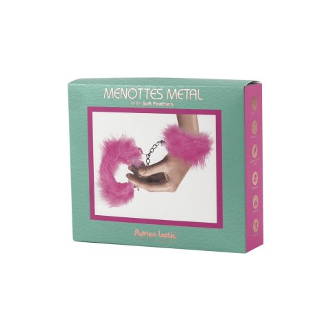 Adrien Lastic Feathered Handcuffs - Playful Couple Accessory with Soft Pink Feathers