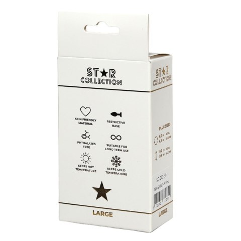 Star Collection - Pink Silicone Anal Plug L - Clear Stone