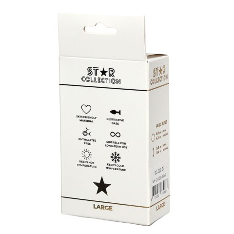 Star Collection - Pink Silicone Anal Plug L - Pink Stone