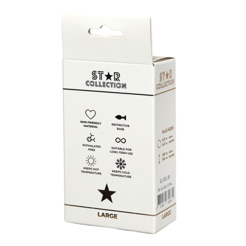 Star Collection - Pink Silicone Anal Plug L- Purple Stone