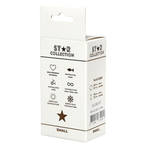 Star Collection - Pink Silicone Anal Plug S - Light Pink Stone
