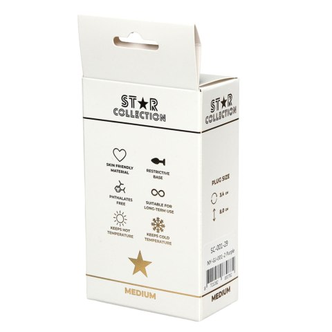 Star Collection - Purple Silicone Anal Plug M - Purple Stone