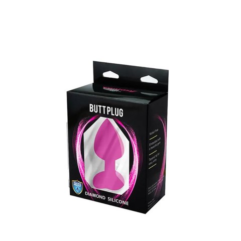 Pink large heart-shaped butt plug with white crystal