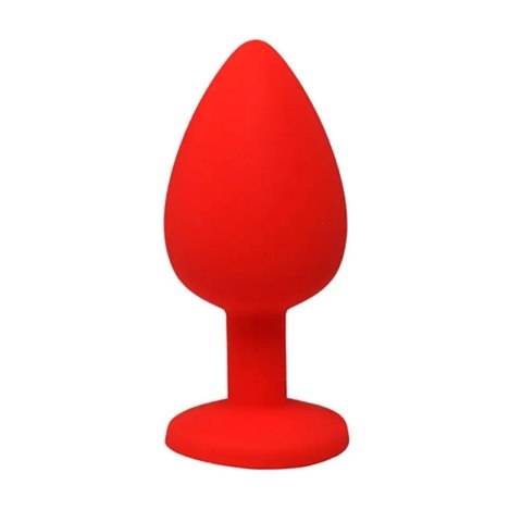 Red small butt plug with white crystal