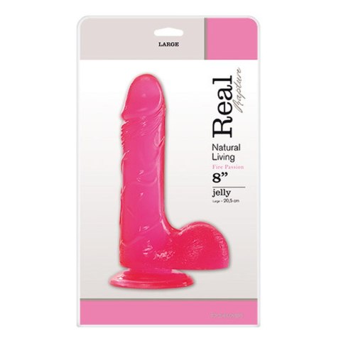Dildo-JELLY DILDO REAL RAPTURE PINK 8"
