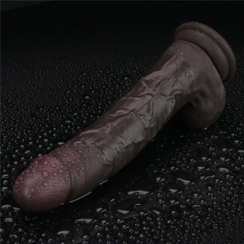 10" Vibrating Sliding Skin Pro II Silicone Dong (Black)
