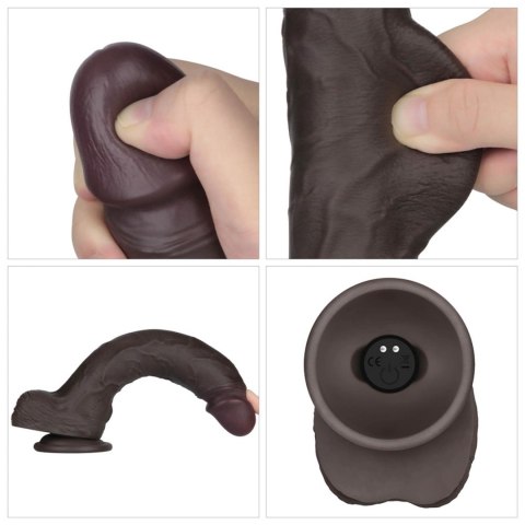 10" Vibrating Sliding Skin Pro II Silicone Dong (Black)