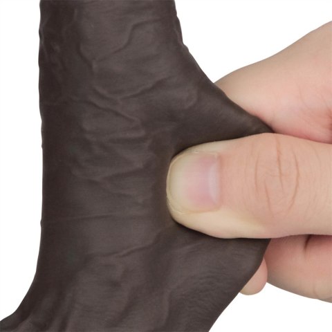 7'' Sliding Skin Pro II Dual Layer Silicone Dong (Black)