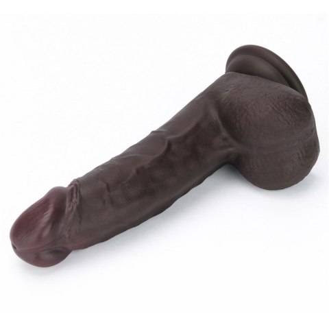 8" Vibrating Sliding Skin Pro II Silicone Dong (Black)