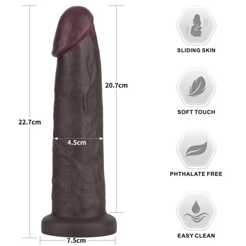 9'' Sliding Skin Pro II Dual Layer Silicone Dong (Black)