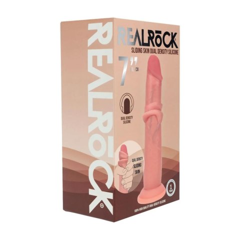 Dual Density Silicone Realistic Sliding Skin Dildo - 7" / 18,5 cm - Flesh