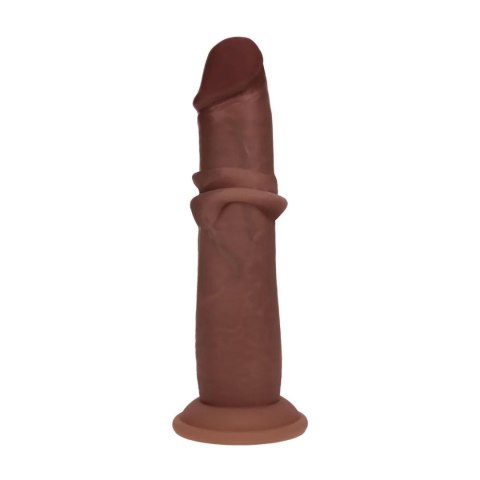 Dual Density Silicone Realistic Sliding Skin Dildo - 8" / 20,5 cm - Brown