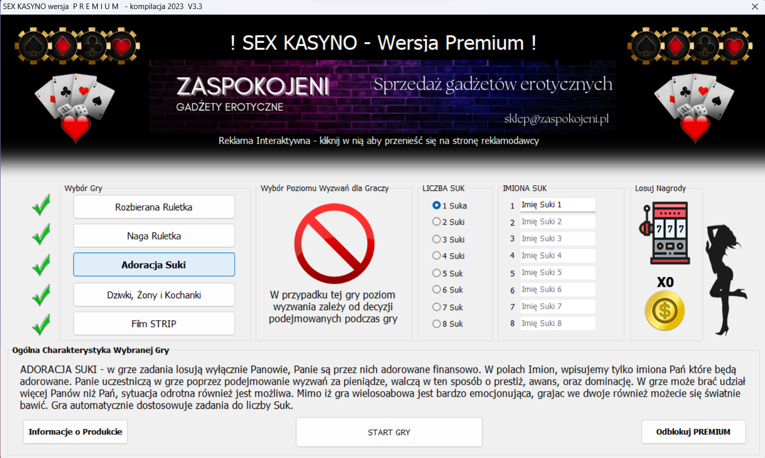 Sex Kasyno - wersja Premium